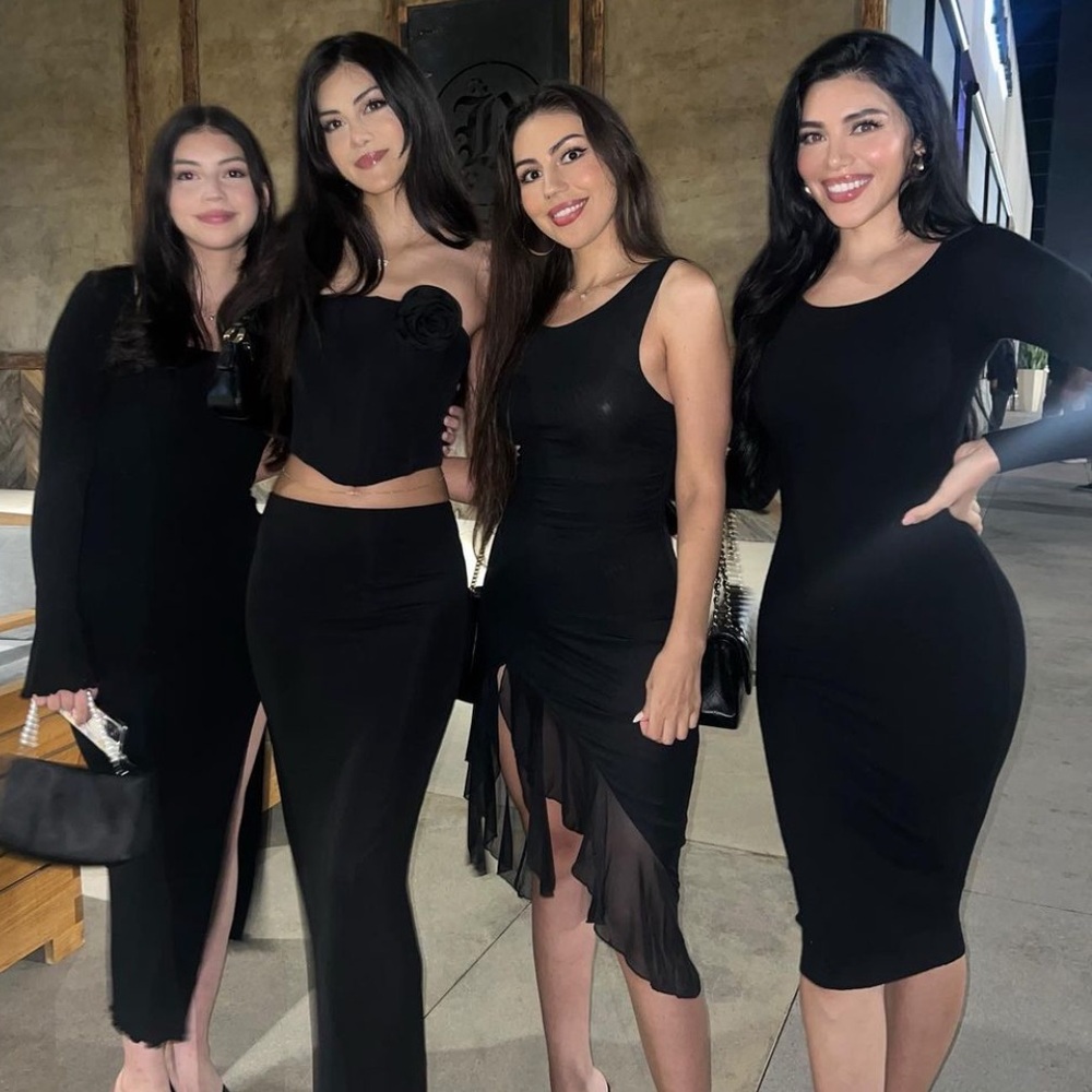 Black long sleeve midi dress